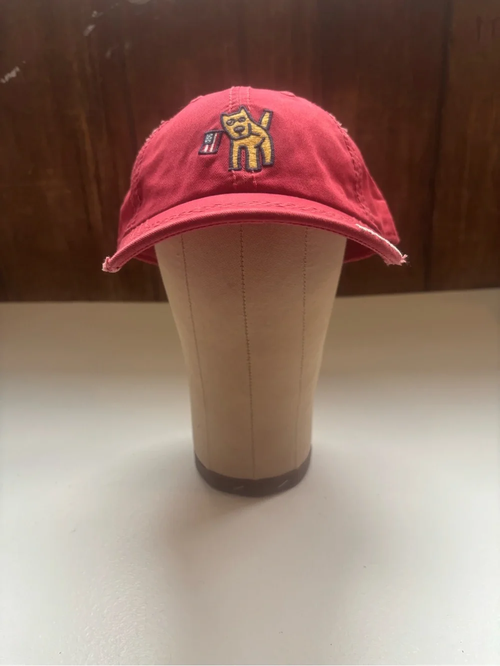Life Is Good Red Baseball Cap with Dog  Patch